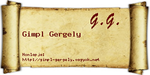 Gimpl Gergely névjegykártya